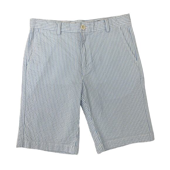 *Not available*Vineyard Vines Seersucker Striped Short Blue Boy's 16 - Picture 1 of 5